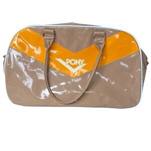 Pony Brown and Yellow Retro Gym Duffel Travel Bag